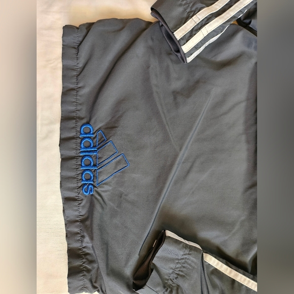 Adidas Boys Gray And Blue Insignia Long Sleeve Zip Up Windbreaker Jacket Size 4T - Picture 10 of 10
